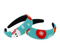 Fasce per capelli per donne e ragazze, confezione da 2 cerchietti imbottiti con scritta Merry Christmas Snowman Bell Fashion Thick Wide Hair Hoop Velvet Hair Hoops Accessori per capelli
