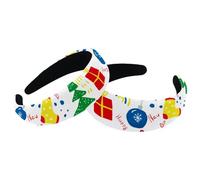 Fasce per capelli per donne e ragazze, confezione da 2 cerchietti imbottiti con scritta Merry Christmas Tree Bell Sock Fashion Spessi e larghi cerchietti per capelli in velluto accessori per capelli