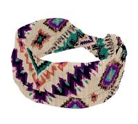 Fasce per capelli per donne e ragazze, motivo etnico orientale vintage, morbida, larga, elastica, annodata, fascia per capelli alla moda per allenamento, yoga, palestra, corsa