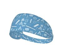 Fasce per capelli per donne e uomini, blu stampa illustrazione matematica fascia sudore atletica sport corsa allenamento fasce