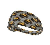 Fasce per capelli per donne e uomini, stampa retrò con camion giallo, fascia per il sudore, atletica, sport, corsa, allenamento