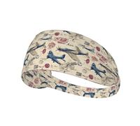 Fasce per capelli per donne e uomini, stampa vintage da combattente, fascia per il sudore, atletica, sport, corsa, allenamento