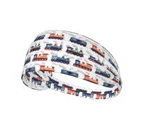 Fasce per capelli per donne e uomini, vintage, motivo treno a vapore, 1 stampa, fascia per il sudore, atletica, sport, corsa, allenamento