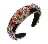 Fasce per capelli per le donne BKSYOFU Fasce per capelli barocchi accessori per capelli per le donne Vintage Wide Edge colorato diamante gioielli