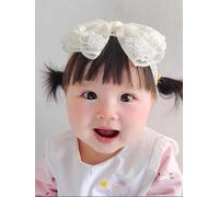 Fasce per capelli per neonate e bambine, con fiore, elastiche, a fiocco, in pizzo, morbide, con farfalla, nodo, nastro di raso, accessori per capelli, idea regalo per neonati (grande fiocco color