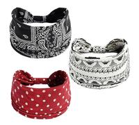 Fasce per capelli per ragazze alla moda con stampa floreale morbide fasce per capelli da donna elastiche rosa fasce per capelli per donne adulte per esercizi yoga accessori per capelli - 07