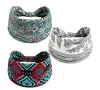 Fasce per capelli per ragazze alla moda con stampa floreale morbide fasce per capelli da donna elastiche rosa fasce per capelli per donne adulte per esercizi yoga accessori per capelli - 07