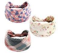 Fasce per capelli per ragazze alla moda con stampa floreale morbide fasce per capelli da donna elastiche rosa fasce per capelli per donne adulte per esercizi yoga accessori per capelli - 07