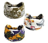 Fasce per capelli per ragazze alla moda con stampa floreale morbide fasce per capelli da donna elastiche rosa fasce per capelli per donne adulte per esercizi yoga accessori per capelli - 07