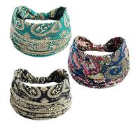 Fasce per capelli per ragazze alla moda con stampa floreale morbide fasce per capelli da donna elastiche rosa fasce per capelli per donne adulte per esercizi yoga accessori per capelli - 07