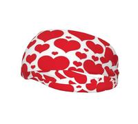 Fasce per capelli per San Valentino con cuori rossi carini per donne e uomini, per corsa, fitness, yoga, ciclismo