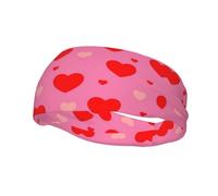 Fasce per capelli per San Valentino con cuori rossi carini per donne e uomini, per corsa, fitness, yoga, ciclismo