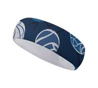 Fasce per capelli per uomo e donna, fascia antisudore, carina, antisudore alla moda, antiscivolo, stampata con palla da pallavolo blu
