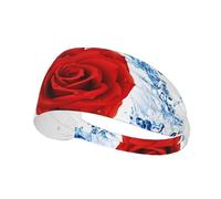 Fasce per capelli Red Rose in The Water Sports per donne e uomini, fasce elastiche per capelli, fasce antiscivolo alla moda per yoga, fitness e corsa