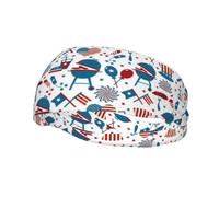 Fasce per capelli senza cuciture per la festa del 4 luglio e il Memorial Day, per uomo e donna, antiscivolo, traspiranti, per palestra, basket, yoga.
