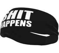 Fasce per capelli Shit Happens unisex, antiscivolo, antisudore, per allenamento, corsa, ciclismo, yoga