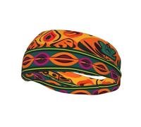 Fasce per capelli sportive boho in stile arte popolare messicana per uomo e donna, traspiranti, elastiche, antiscivolo, ideali per la moda, il lavaggio del viso, l'allenamento, lo yoga e l'uso quotidi