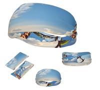 Fasce per capelli sportive con paesaggio africano, fiume Nilo e giraffa, fasce per capelli per uomo e donna, fasce elastiche traspiranti per il sudore