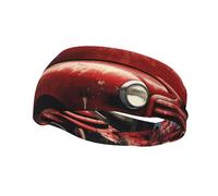 Fasce per capelli sportive patriottiche con vecchio camion rosso per il 4 luglio, per uomo e donna, traspiranti, elastiche, antiscivolo, ideali per la moda, il lavaggio del viso, gli allenamenti, lo y