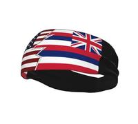 Fasce per capelli stile americano e bandiera delle Hawaii strappate, per uomo e donna, antiscivolo, traspiranti, per palestra, basket, yoga.