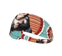 Fasce per capelli The Silent Monkey per donne e uomini, divertenti fasce elastiche antisudore, per corsa, ciclismo, basket