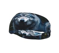 Fasce per capelli traspiranti con stampa Blue Eyes Wolf1, leggere, morbide ed eleganti, per uomo e donna.