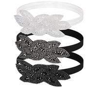 Fasce per capelli vintage anni '20 per donna, 3 pezzi Fasce anni 20 Donna Gatsby Accessori Costume Fascia per capelli in cristallo Copricapo Accessori per capelli anni 20 per donna
