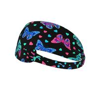 Fasce per capelli Yoga Allenamento Esercizio Fasce elastiche per capelli Arancione tropicale Farfalla monarca Fasce per capelli Fasce antisudore Per lavoro, allenamento, yoga, escursionismo