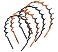 Fasce per Capelli Zig Zag 4 Pezzi Pettine per Capelli Con Denti Di Squalo Fasce per Capelli In Plastica A Forma Ondulata Accessorio Cerchi Capelli per Donne Lady Girl (Nero, Stile Ambra)