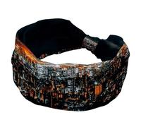 Fasce per donne e ragazze, bella fascia per capelli per architettura edilizia paesaggio urbano morbida e larga, fascia elastica annodata per capelli, alla moda, sport, per allenamento, yoga, palestra