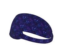Fasce per donne e uomini, viola Cyber Wolf Head Print Sweat Band Athletic Sports Running Workout Fasce