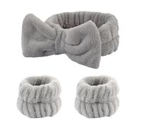 Fasce per il lavaggio del viso Set di braccialetti per la testa da donna Braccialetti assorbenti impermeabili trucco lavaggio viso accessori per capelli (H)