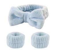 Fasce per il lavaggio del viso Set di braccialetti per la testa delle donne Braccialetti assorbenti impermeabili trucco lavaggio viso accessori per capelli (E)