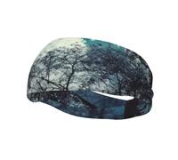 Fasce per il sudore da corsa per uomo e donna, con luna blu, traspiranti, alla moda, atletica, fascia elastica per capelli, per tennis, basket, corsa