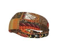 Fasce per il sudore da corsa per uomo e donna in tessuto africano patchwork fasce per il sudore traspiranti sportive alla moda atletica sciarpa elastica per capelli per tennis, basket, corsa
