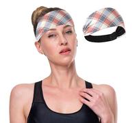 Fasce per il sudore da donna, colore rosso, bianco, blu, a quadri, per allenamento, alla moda, antiscivolo, traspirante, per sport, corsa, atletica, yoga