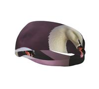 Fasce per il sudore da uomo e da donna, con cigno bianco, traspirante, alla moda, atletica, elastica, per tennis, basket, corsa