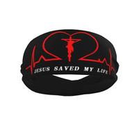 Fasce per il sudore da uomo Gesù Cristo mi ha salvato la vita 1 Fasce sportive da allenamento per uomo Fascia per capelli assorbita Moda Fascia larga per corsa Basket Calcio Ciclismo Tennis