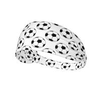 Fasce per il sudore per donne e uomini, bianche con palloni da calcio, sport, allenamento, corsa, atletica, fascia per il sudore