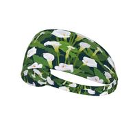 Fasce per il sudore per donne e uomini, bouquet di fiori di calle e gigli, fasce sportive per allenamento, corsa, atletica, fascia per il sudore