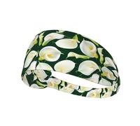 Fasce per il sudore per donne e uomini, calla con fiori di giglio, petali, sport, allenamento, corsa, atletica, fascia per il sudore