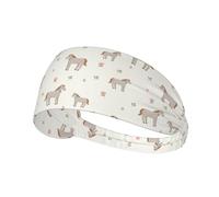 Fasce per il sudore per donne e uomini, con simpatico cavallo in stile cartone animato, motivo floreale, per sport, allenamento, corsa, atletica