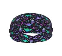 Fasce per il sudore per donne e uomini, fasce elastiche per lo sport e l'umidità, con pipistrello, stile cartone animato, per Halloween, allenamento, per donne, corsa, ciclismo, basket, yoga