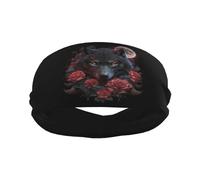 Fasce per il sudore per donne e uomini, fasce elastiche per lo sport, traspiranti, con rosa e luna piena, con lupo nero, per corsa, ciclismo, basket, yoga