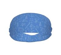 Fasce per il sudore per donne e uomini, fasce elastiche per lo sport, traspiranti, con stampa matematica, colore blu, per corsa, ciclismo, basket, yoga