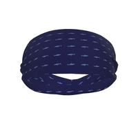 Fasce per il sudore per donne e uomini, fasce elastiche per lo sport, traspiranti e traspiranti, motivo squalo, blu navy, per corsa, ciclismo, basket, yoga