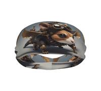 Fasce per il sudore per donne e uomini, fasce per capelli sportive traspiranti da uomo, elastiche, steampunk, scoiattolo, pilota, allenamento, per donne, per corsa, ciclismo, basket, yoga