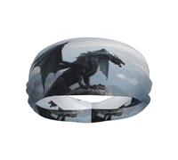 Fasce per il sudore per donne e uomini, fasce sportive per uomo, elastiche Valley Grey Dragon Fasce per allenamento per donne, per corsa, ciclismo, basket, yoga