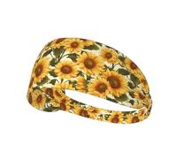 Fasce per il sudore per donne e uomini, romantiche ed eleganti, con girasole, per allenamento, corsa, atletica