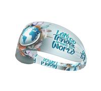 Fasce per il sudore per uomini e donne, Let's go Travel Around The World Sports Workout Fasce per la corsa atletica fascia per il sudore